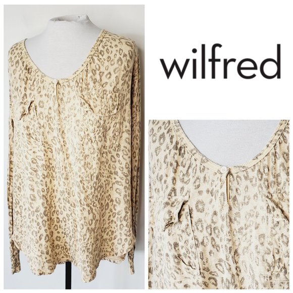 Aritzia Tops - ARITZIA WILFRED 100% Linen Leopard Print Top